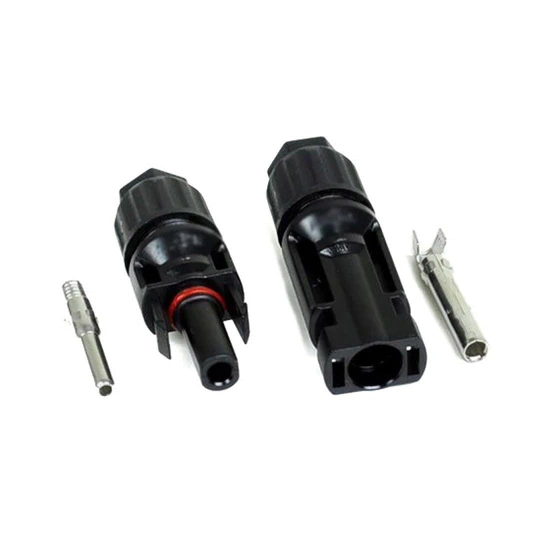 MC4 male and female connector housings with pins