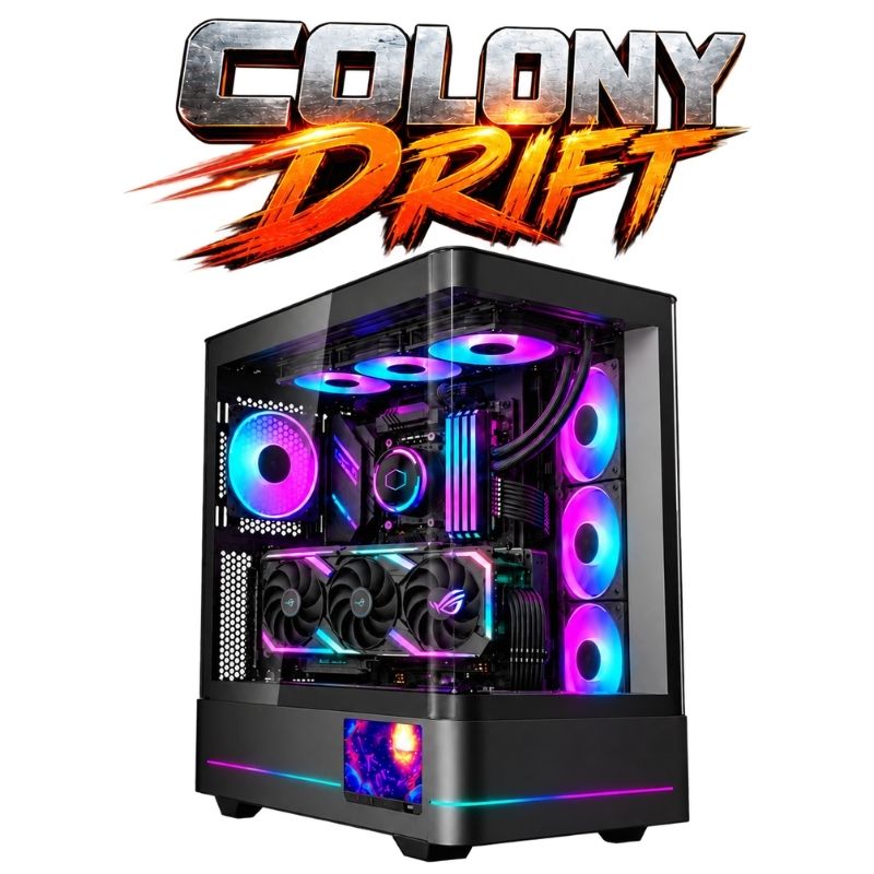 Colony Drift Gaming PC – Ryzen 5 7600X & RX 9060 XT 16GB, 32GB DDR5, 1TB NVMe – Black