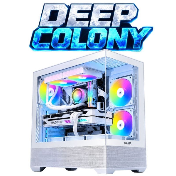 Deep Colony Gaming PC – Core i5-14400F & RX 9060 XT 16GB, 32GB DDR5, 1TB NVMe – White