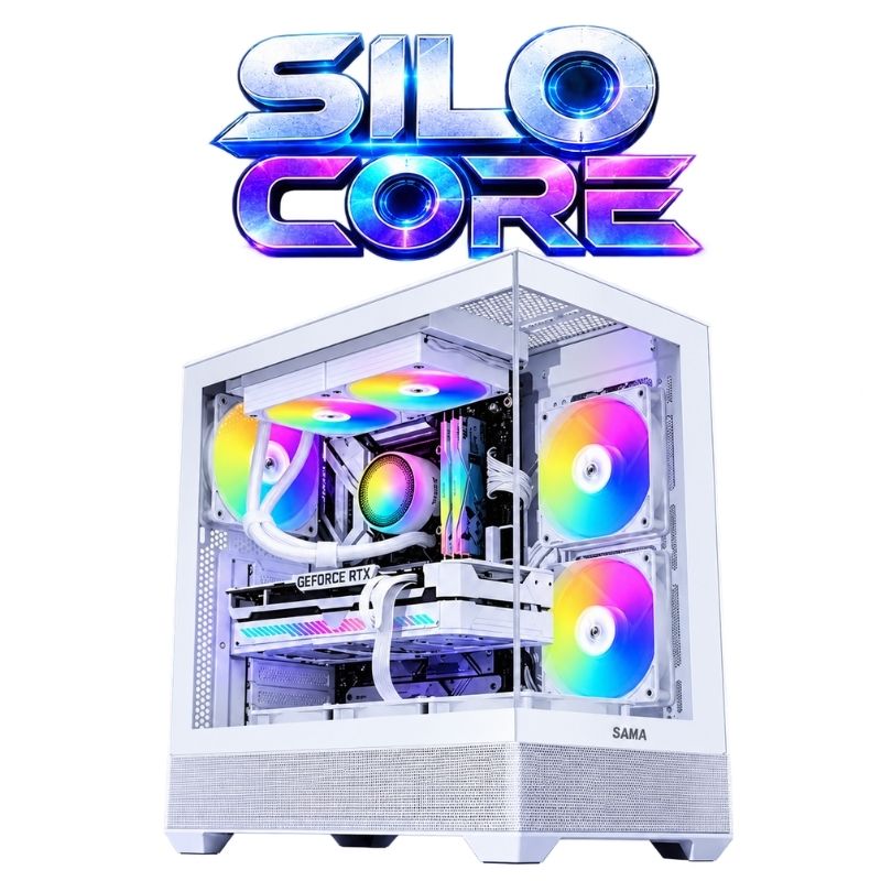 Silo Core Gaming PC – Ryzen 7 9700X & RTX 5060 Ti 16GB, 32GB DDR5, 1TB NVMe – White