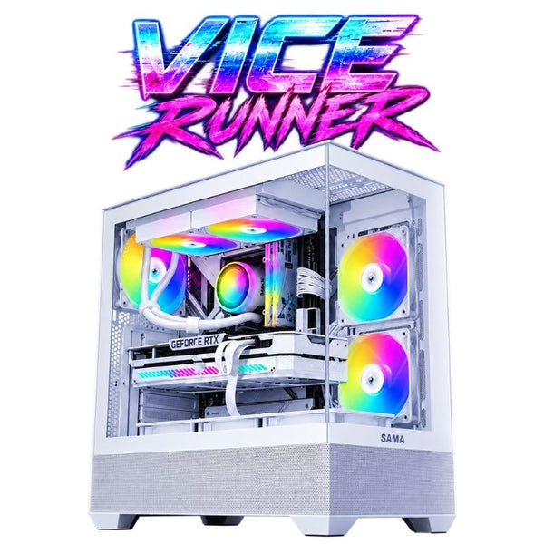 Vice Runner Gaming PC – Core Ultra 5 225F & RTX 5060 Ti 8GB, 32GB DDR5, 1TB NVMe – White