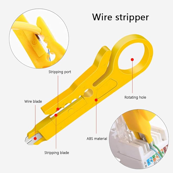 Network Repairing Plier, Handskit RJ45 RJ11 RJ12 Network Repag Plier Tool Kit with Cable Tester Spring Clamp Crimping Tool Crimping Pliers