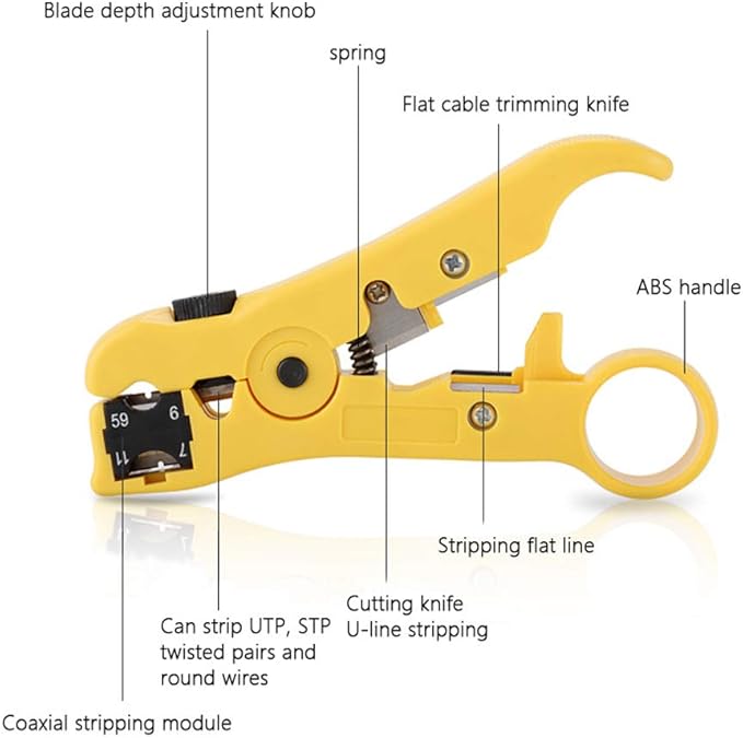 Network Repairing Plier, Handskit RJ45 RJ11 RJ12 Network Repag Plier Tool Kit with Cable Tester Spring Clamp Crimping Tool Crimping Pliers