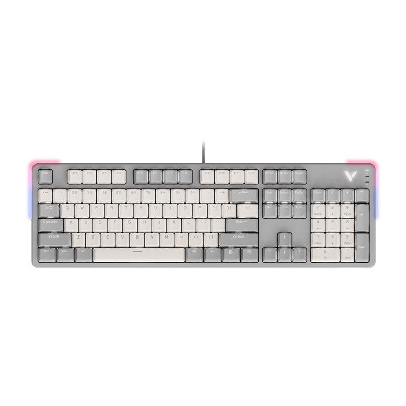 Rapoo V500 Pro 104-Key Mechanical Gaming Keyboard Blue Switch - White