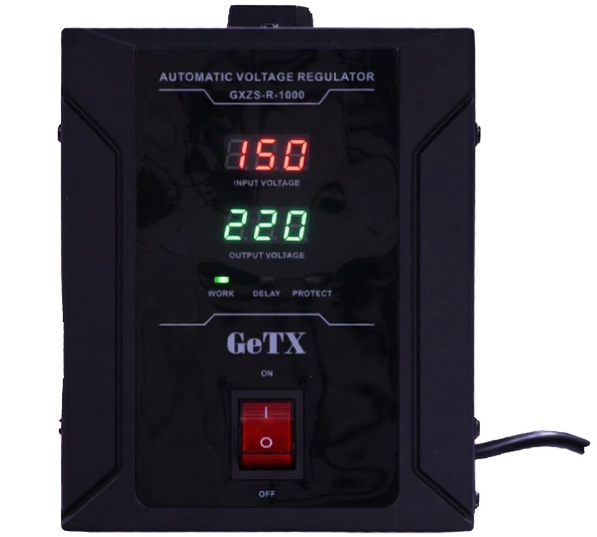 Stabilizer Relay Type 1000VA LED Disply 1Phases GeTX Black GXZS-R-1000