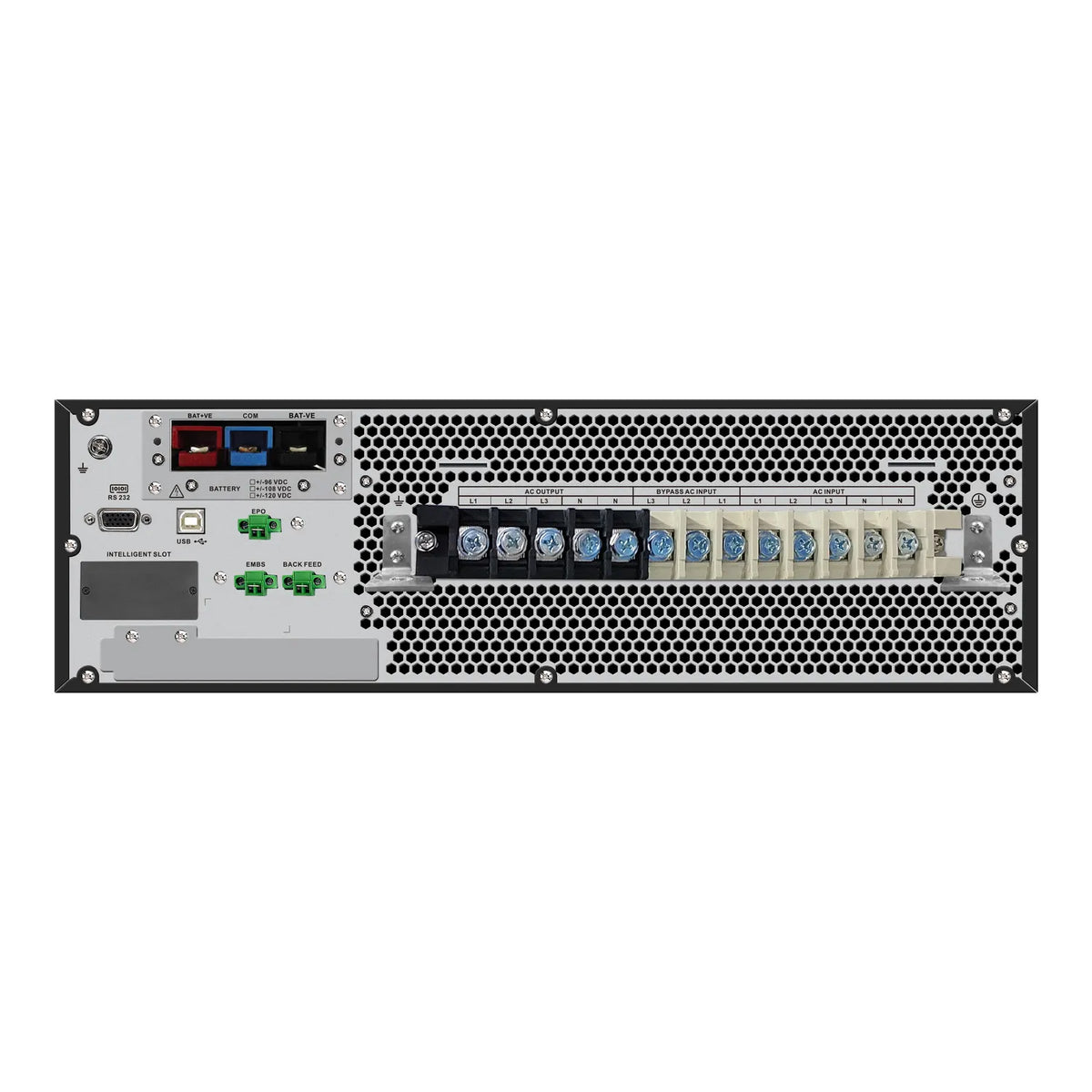 APC Easy UPS On-Line SRV20KRILRK 20 كيلو فولت أمبير / 20 كيلوواط 230 فولت، حامل تثبيت على الرف 9U مع حزمة بطارية ممتدة وقت التشغيل