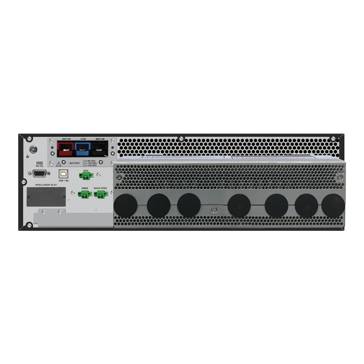 APC Easy UPS On-Line SRV20KRILRK 20 كيلو فولت أمبير / 20 كيلوواط 230 فولت، حامل تثبيت على الرف 9U مع حزمة بطارية ممتدة وقت التشغيل