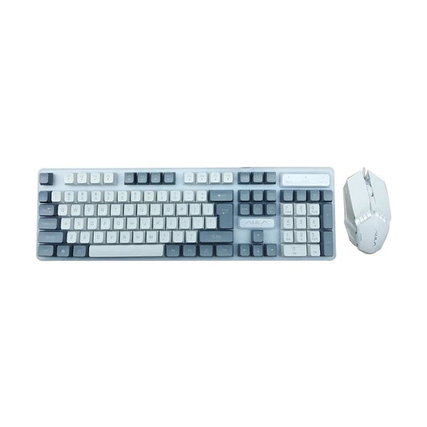 Aula F3061 Membrane Gaming Keyboard &amp; Mouse Combo - White/Grey