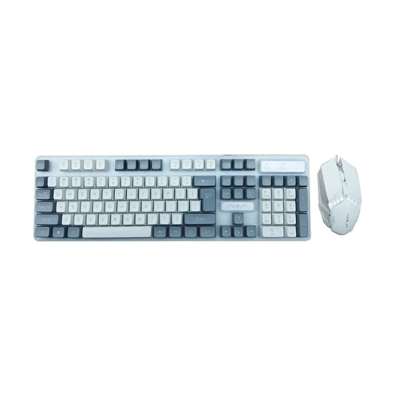 Aula F3061 Membrane Gaming Keyboard &amp; Mouse Combo - Grey/White